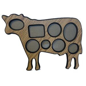 Frame It 13 in x 17 in Vintage Wooden Cow Multi Photo Frame Farm Animal